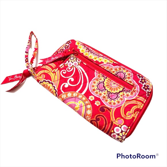 Vera Bradley Handbags - Vera Bradley Raspberry Fizz Zip Around Wallet with Wrist Strap